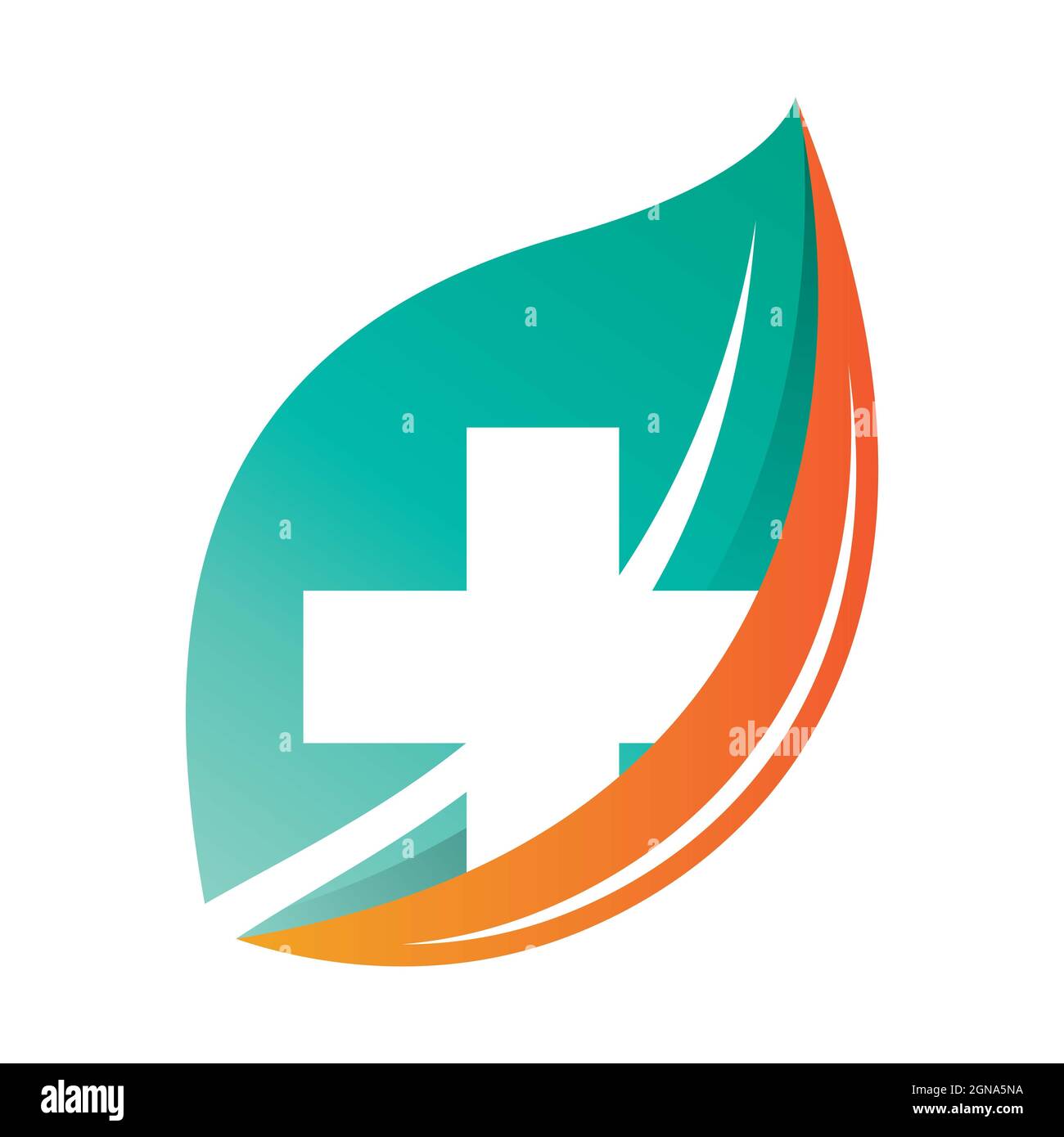 Disegno di icone vettoriali del modello di logo incrociato medico Foto Stock