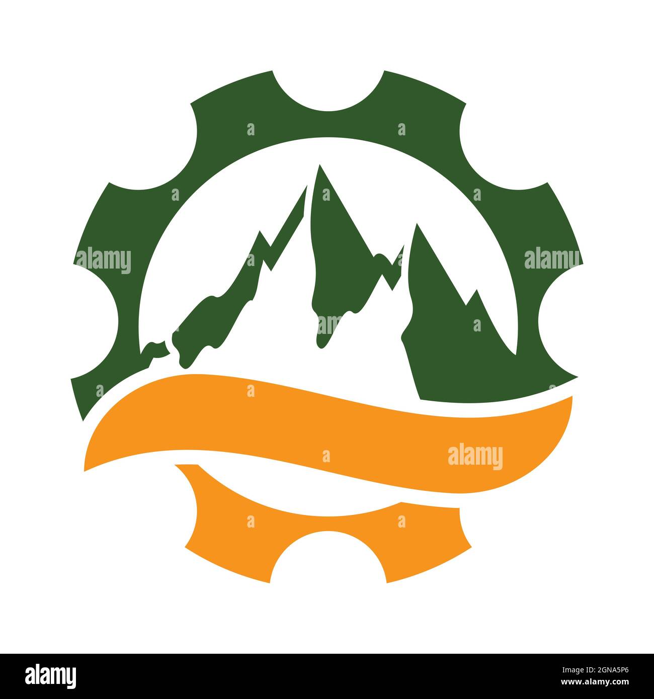 Modello di icona del logo Mountain Foto Stock