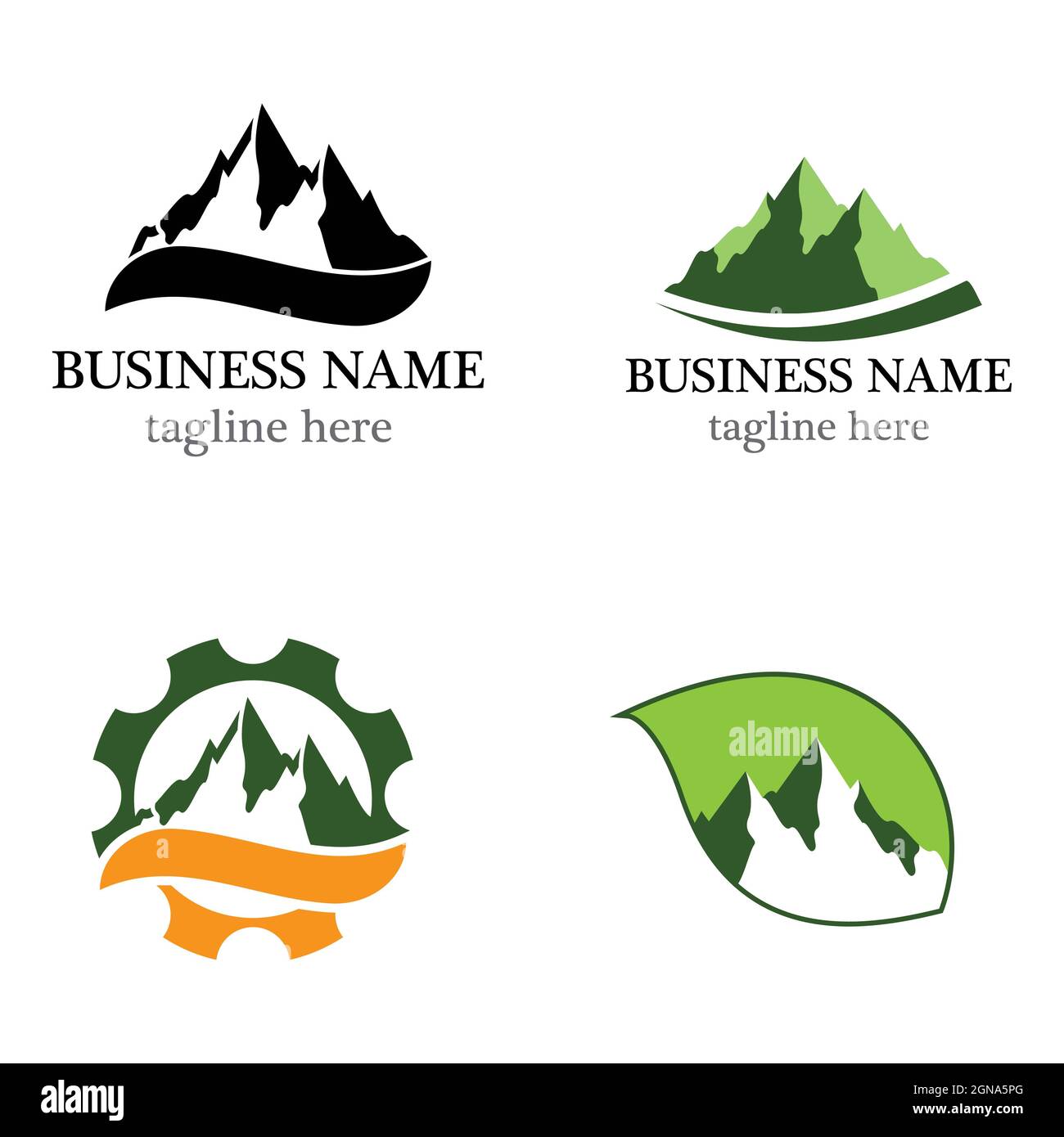 Modello di icona del logo Mountain Foto Stock