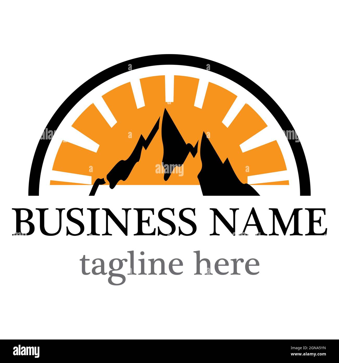 Modello di icona del logo Mountain Foto Stock
