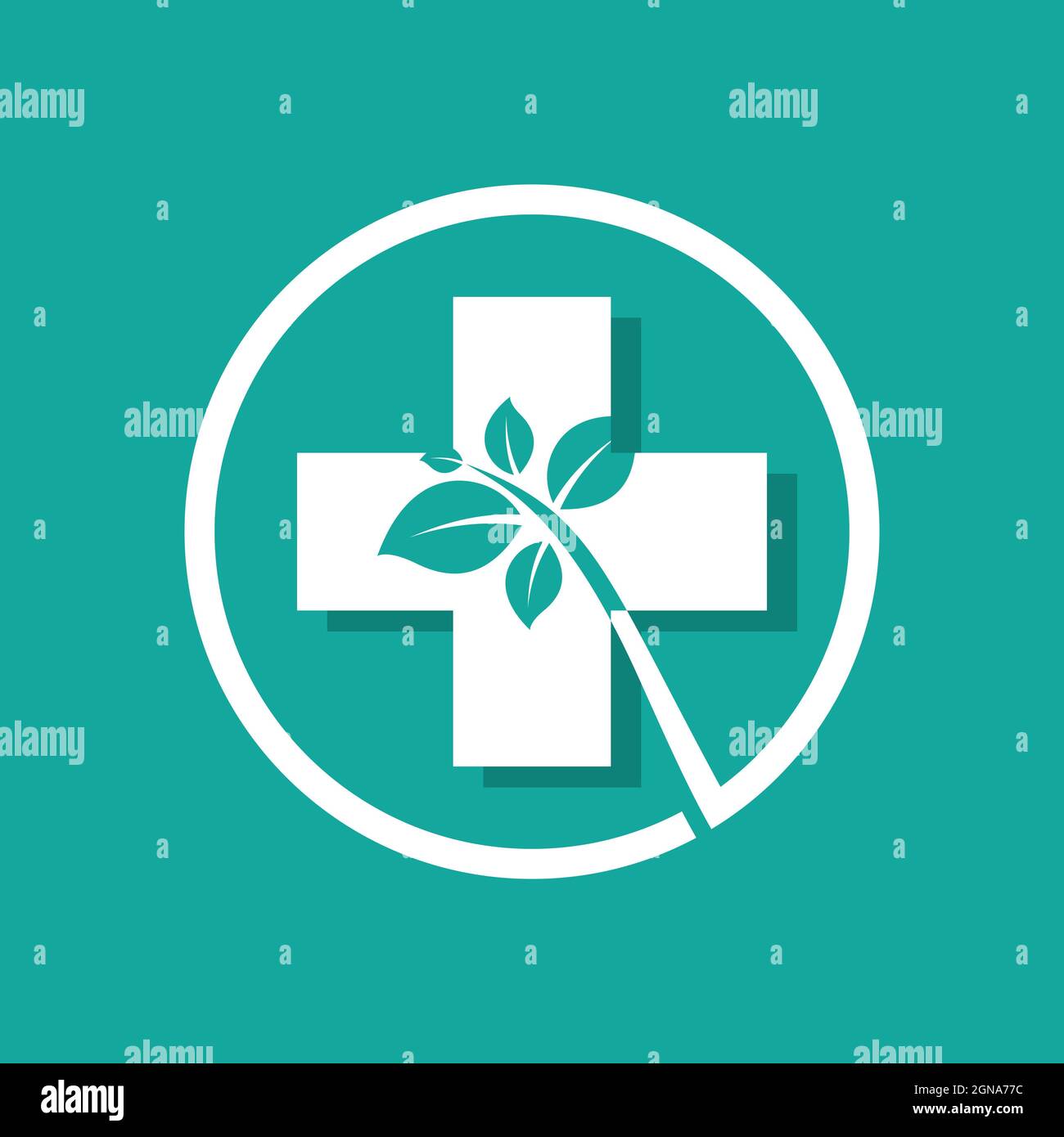 Disegno di icone vettoriali del modello di logo incrociato medico Foto Stock