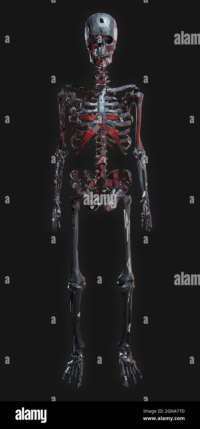 Robot stilizzato con superfici metalliche e fili avvolti Foto Stock