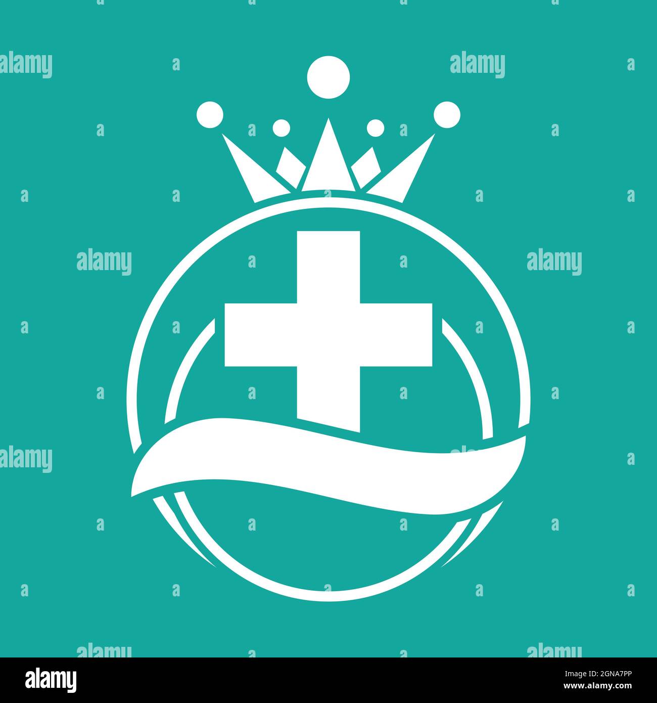 Disegno di icone vettoriali del modello di logo incrociato medico Foto Stock