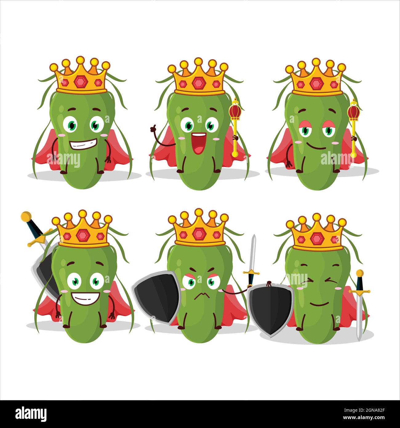 Un personaggio di cartoni animati contagioso del re carismatico che indossa una corona d'oro. Illustrazione vettoriale Illustrazione Vettoriale