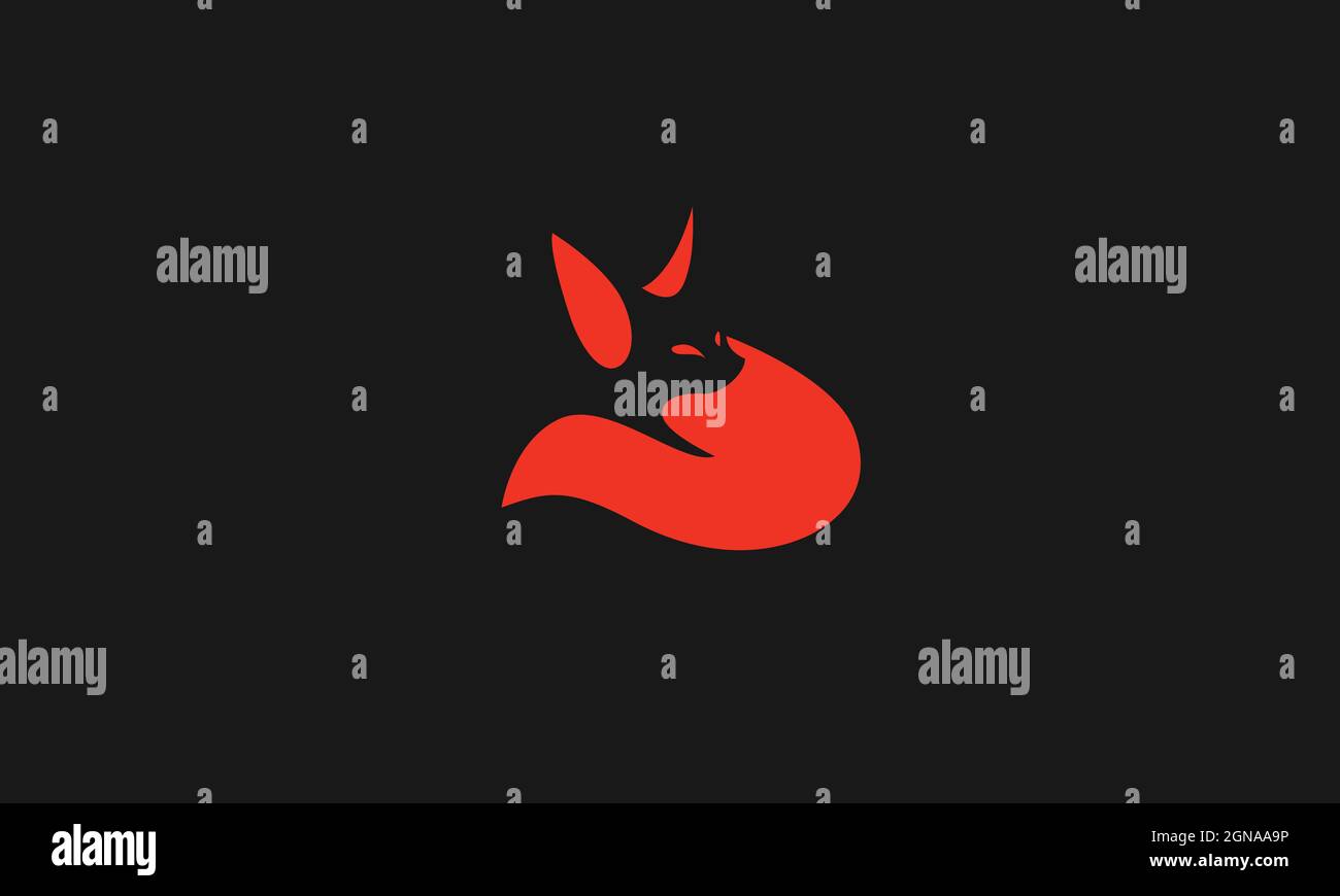 Design del logo di Fox Animal Vector Illustrazione Vettoriale