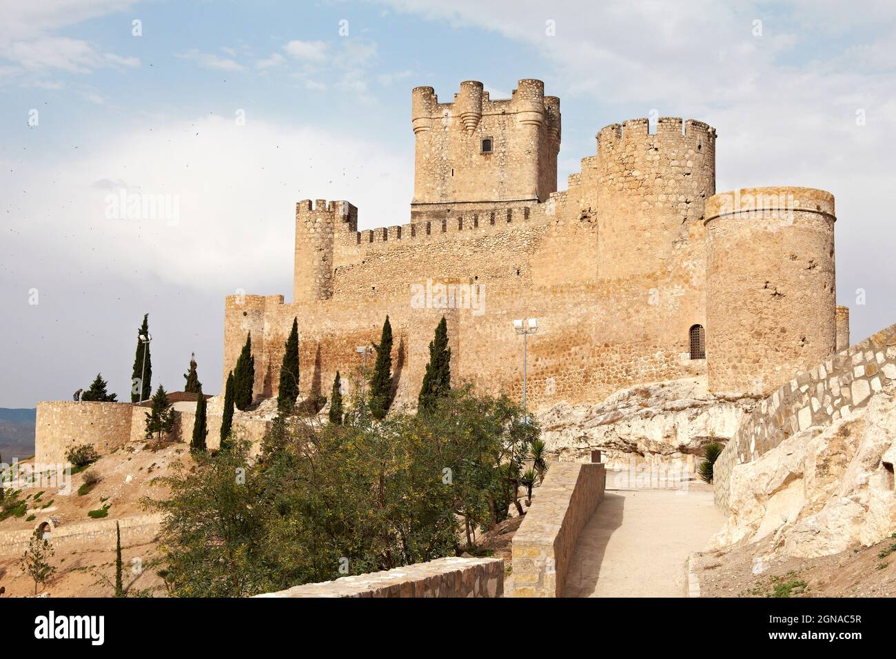 Castello di la Atalaya. Villena. Alacant. Comunitat Valenciana. Spagna Foto Stock
