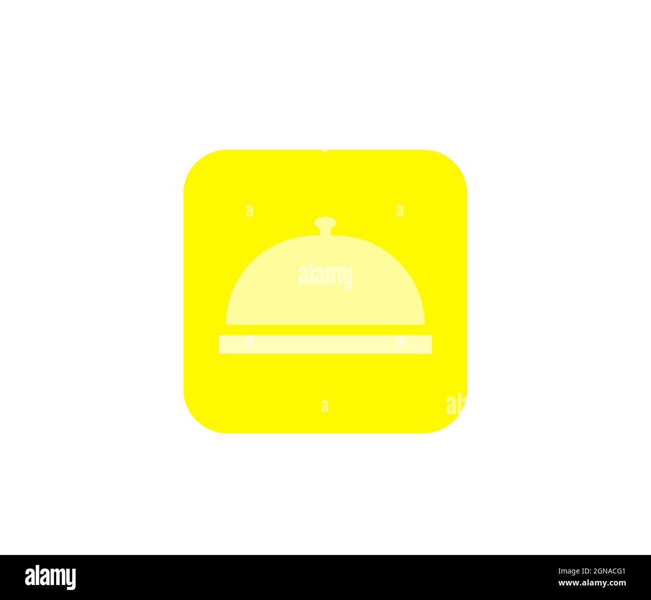 Icona cloche, icona dell'applicazione per alimenti isolata su bianco, simbolo dell'applicazione per la consegna di alimenti creato dall'illustrazione Illustrazione Vettoriale