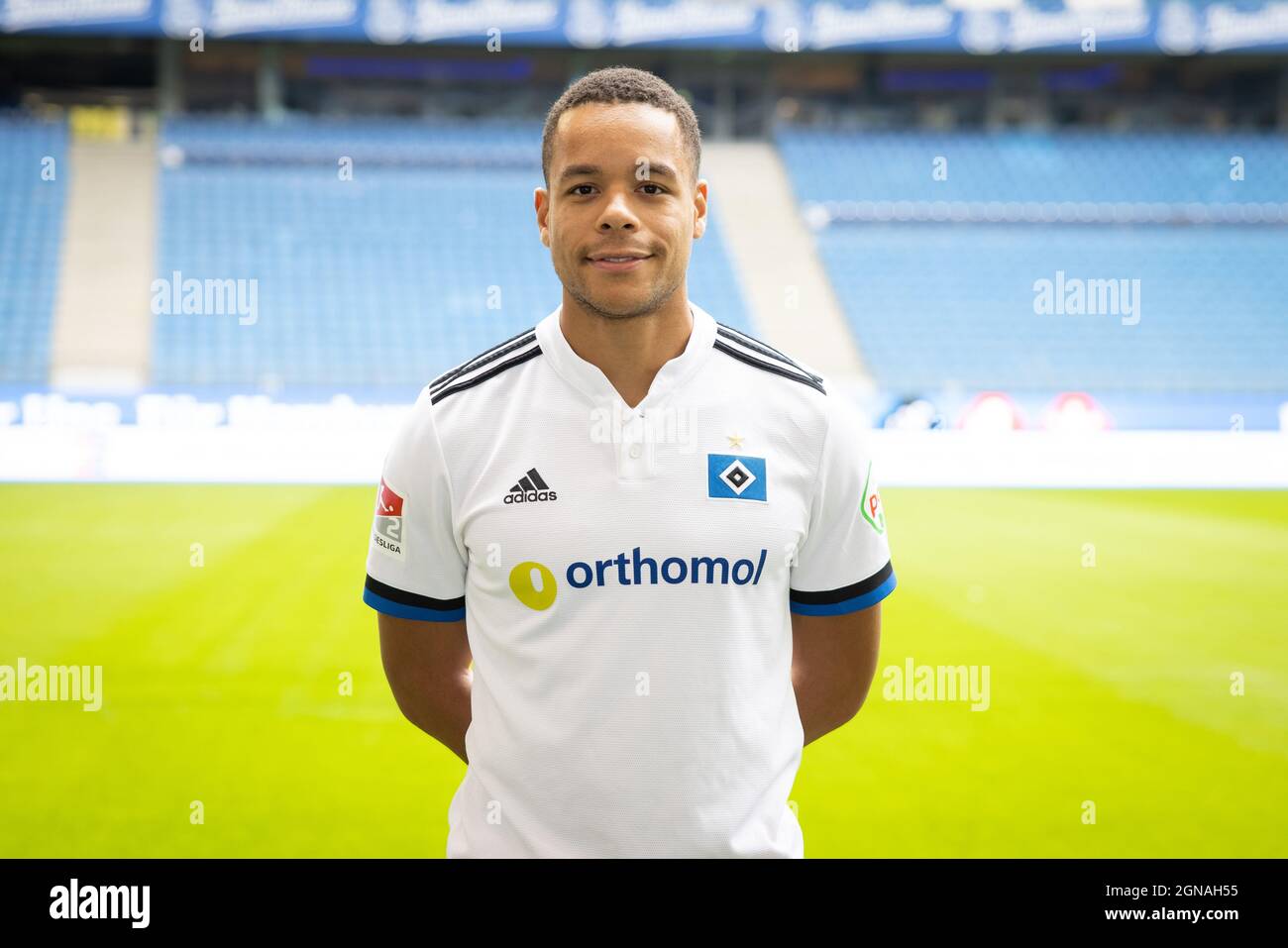 Amburgo, Germania. 23 settembre 2021. Foto del team Appointment Hamburger SV: Jan Gyamerah Credit: Christian Charisius/dpa/Alamy Live News Foto Stock