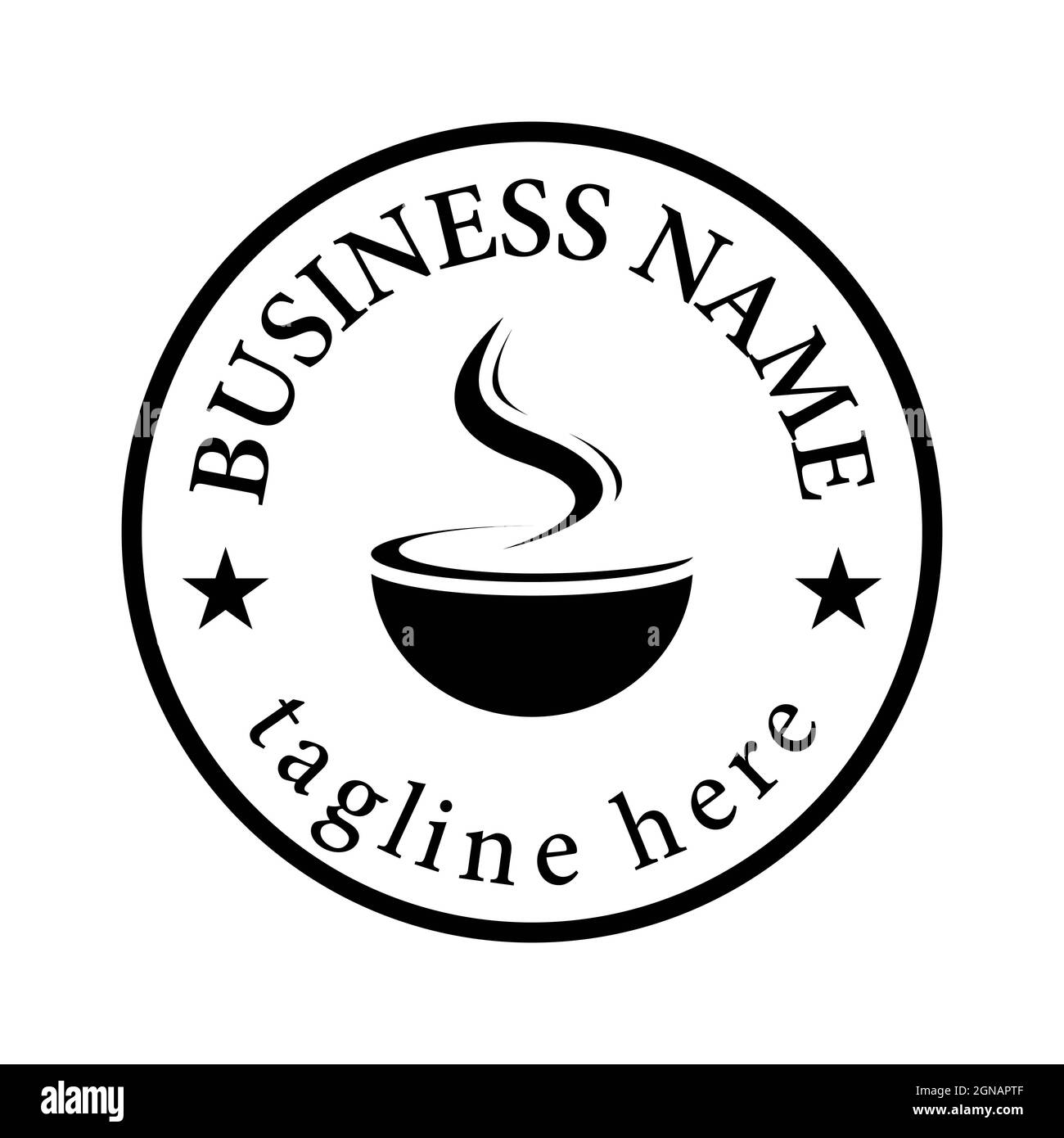 Modello di icona vettoriale per il logo della tazza di caffè Foto Stock