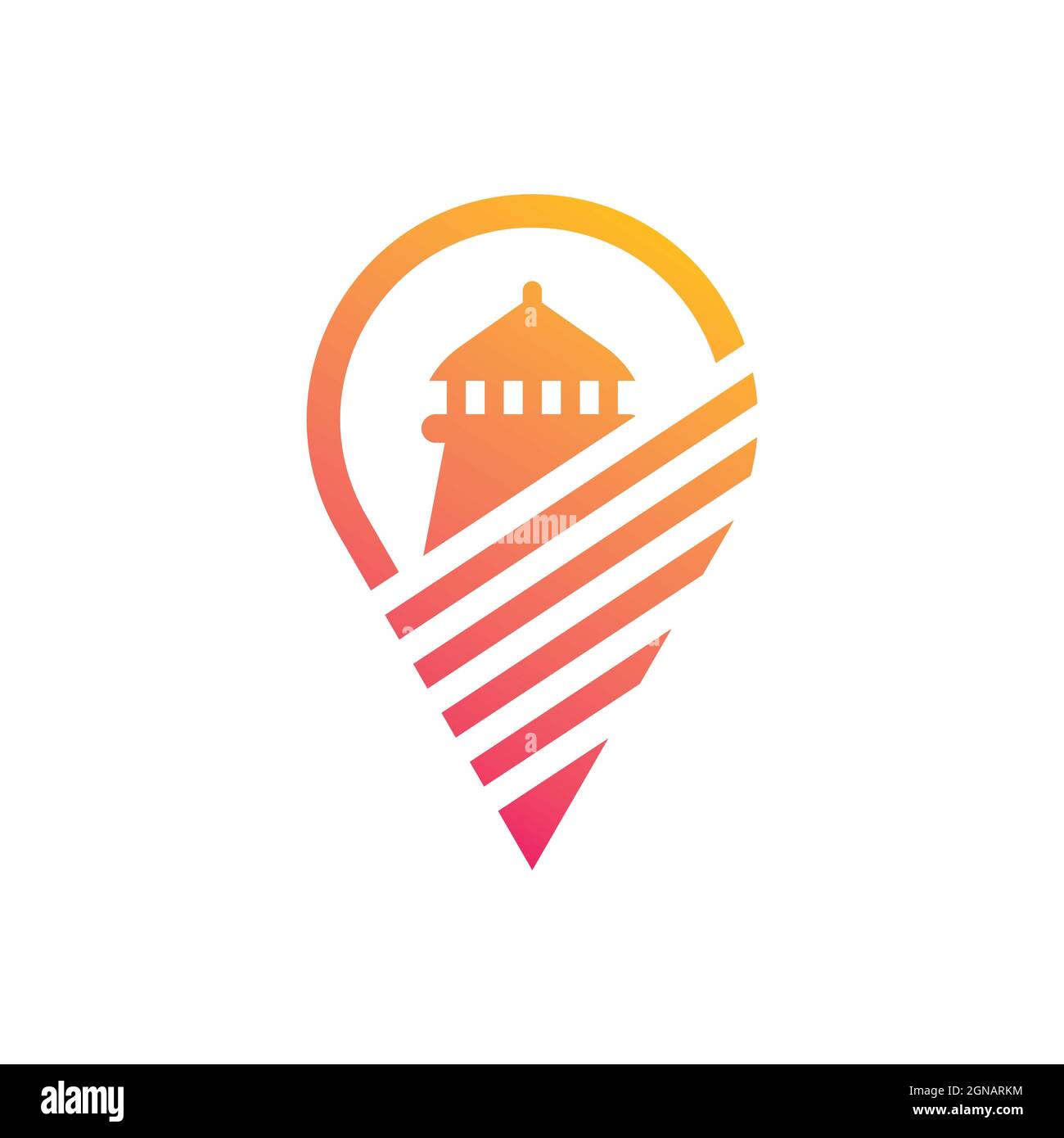 Modello di logo Light House icona vettoriale Foto Stock