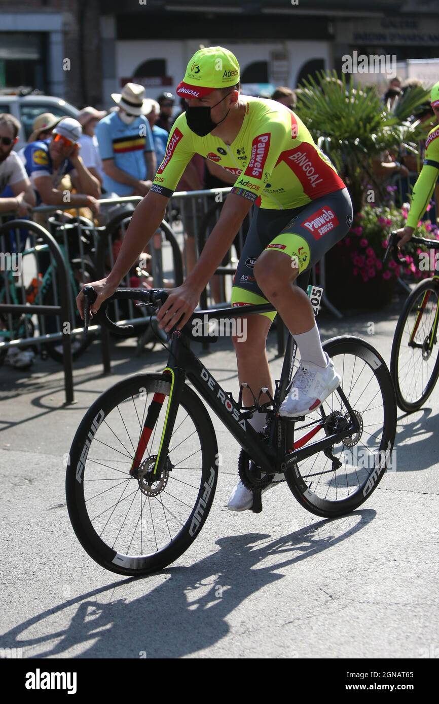 REX Laurenz di Bingoal Pauwels Sauces WB durante il Benelux Tour 2021, fase 7, Namur - Geraardsbergen, Grammont (180,9 km) il 5 settembre 2021 a Geraardsbergen, Grammont, Belgio - Foto Laurent Lairys / DPPI Foto Stock