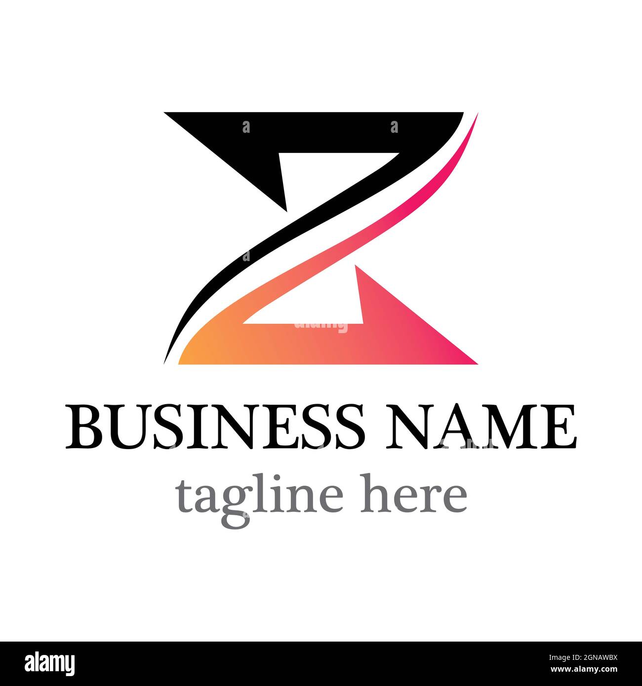 Icona vettore modello commerciale con logo lettera Z Foto Stock