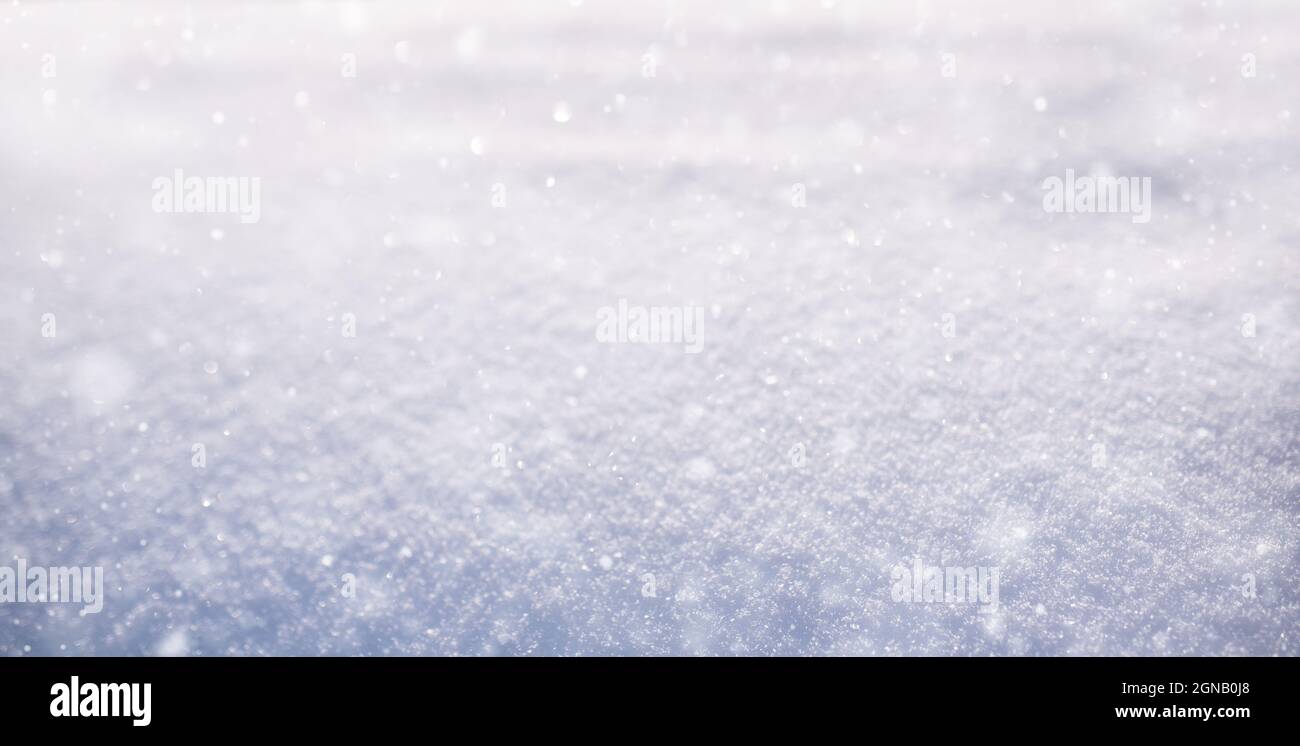 Astratto inverno tempo neve sfondo bokeh. Foto Stock