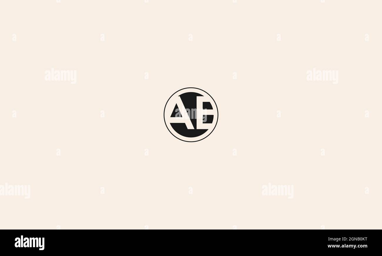 lettere ab logo design con effetto spazio negativo Illustrazione Vettoriale
