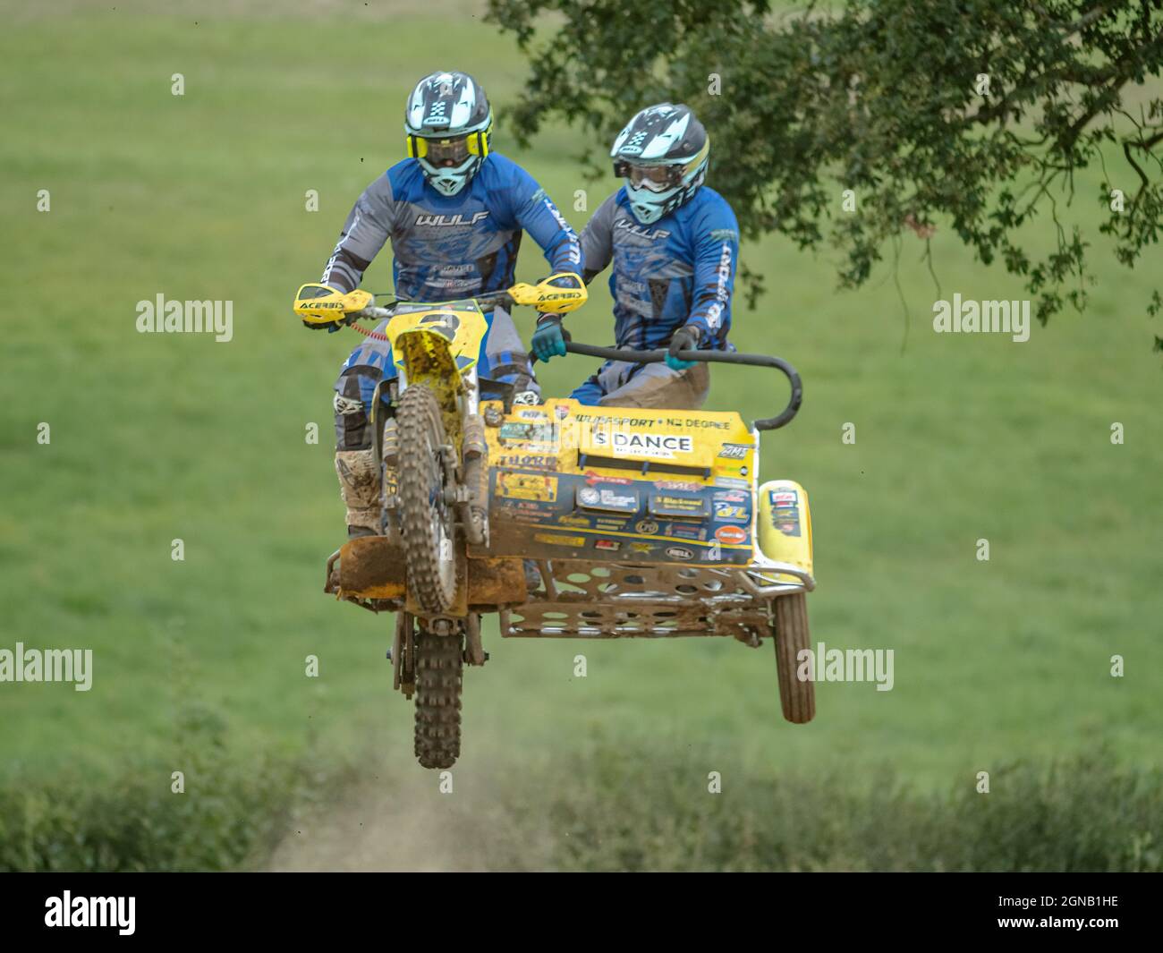 Sidecars a Wakes Colne Motocross Foto Stock