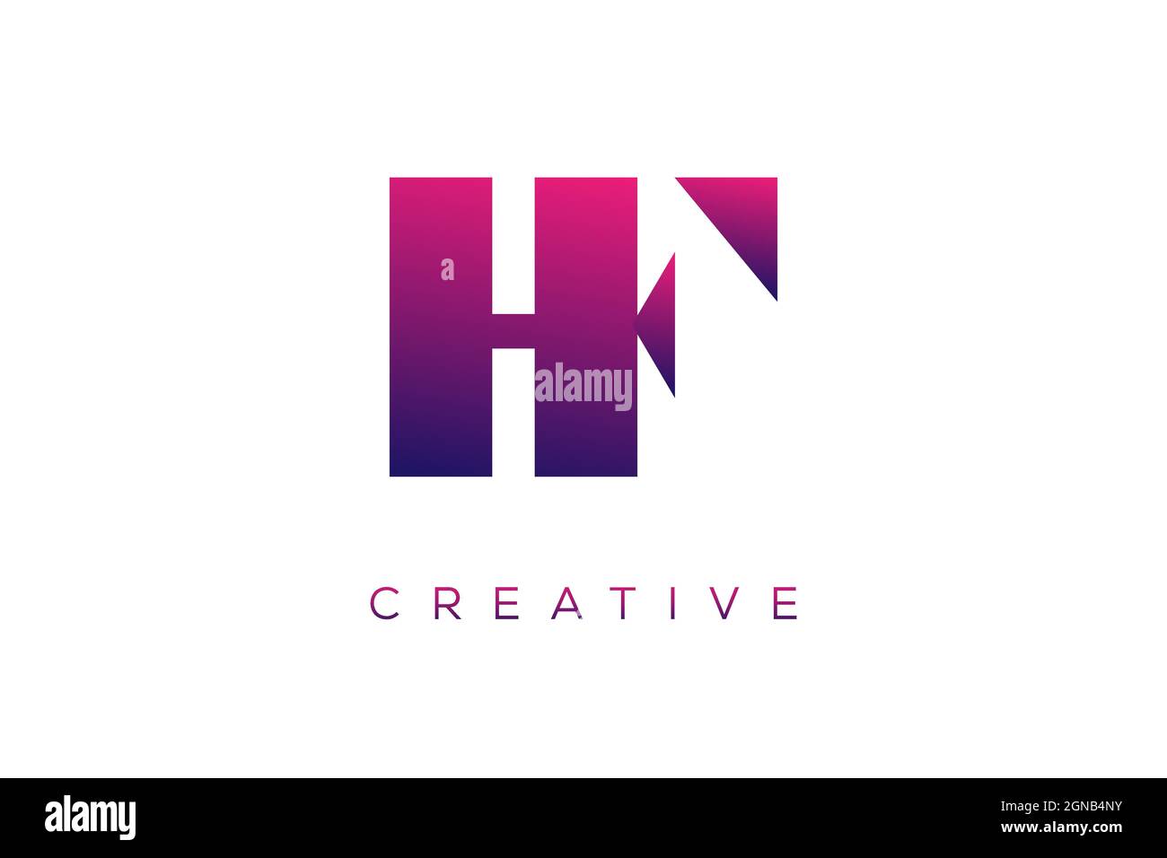 HF e FH combinazione lettera creativa colore alfabeto azienda logo vettoriale icona design Illustrazione Vettoriale
