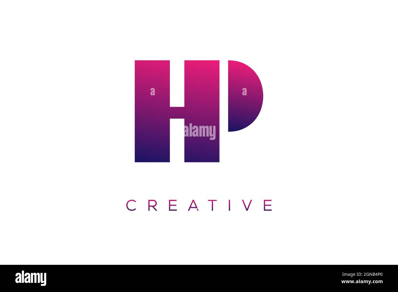 Iniziali lettera di combinazione HP e PH colore creativo alfabeto azienda logo vettoriale icona design Illustrazione Vettoriale