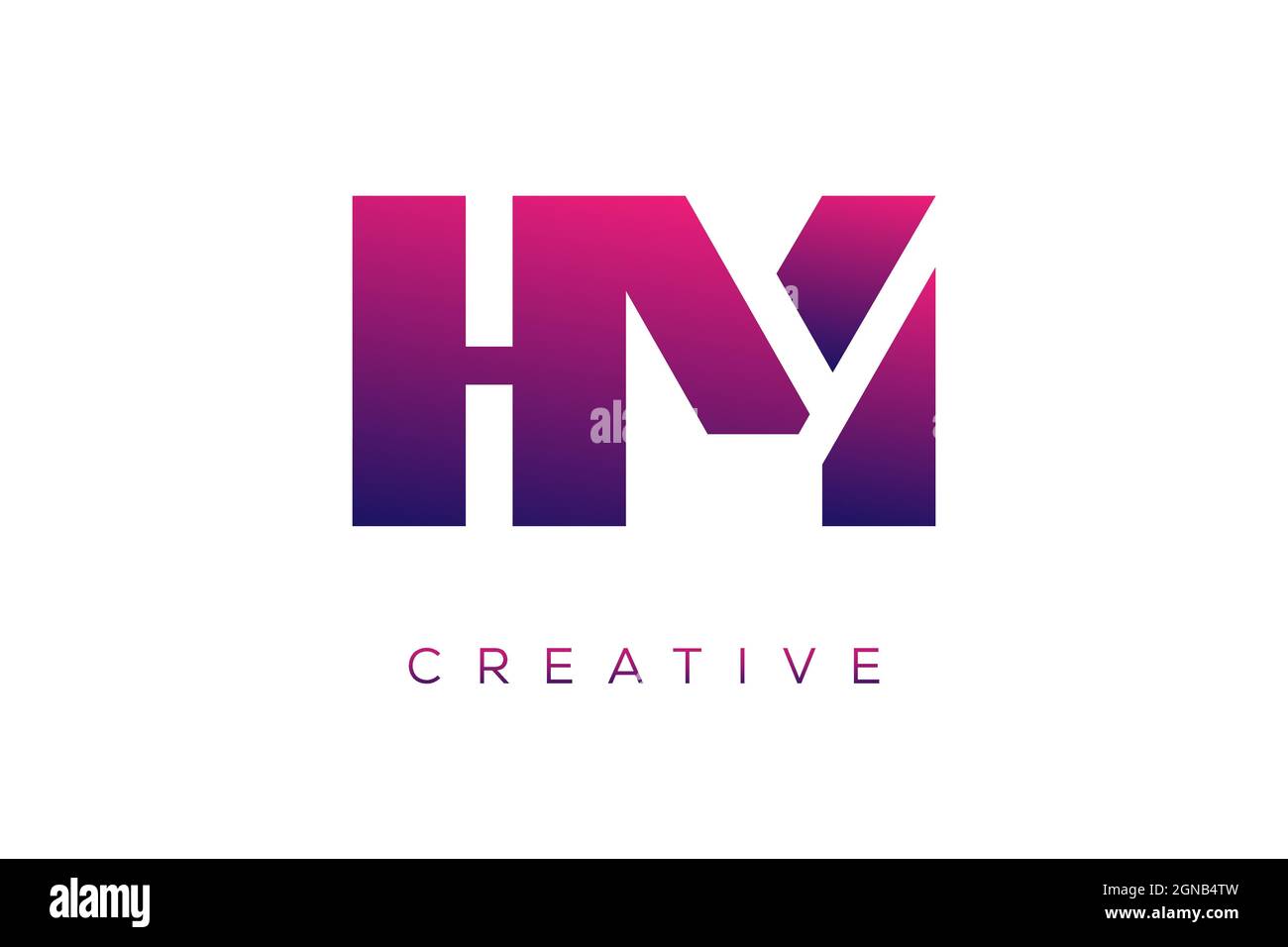 Iniziale HM e MH combinazione lettera creativa colore alfabeto azienda logo vettore icona design Illustrazione Vettoriale