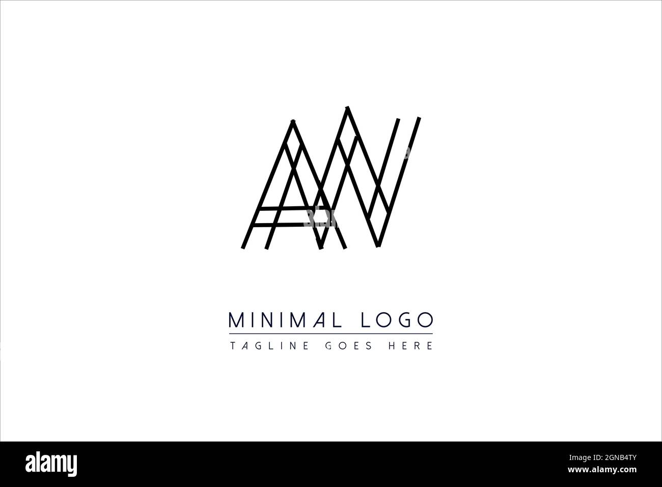 Logo AW o WA Letter. Illustrazione vettoriale dell'icona delle lettere moderne creative Illustrazione Vettoriale
