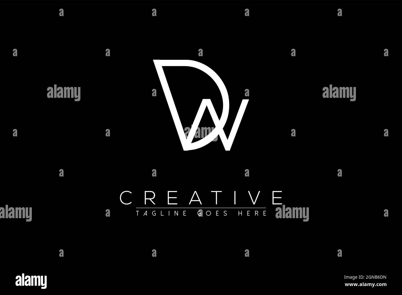 Lettera dw, wd, d, w, astratto iniziale monogramma lettera lettera disegno del logo Illustrazione Vettoriale