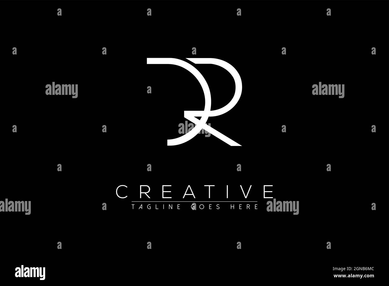 Lettera dr, Rd, d, r, astratto iniziale monogramma lettera alfabeto logo Illustrazione Vettoriale