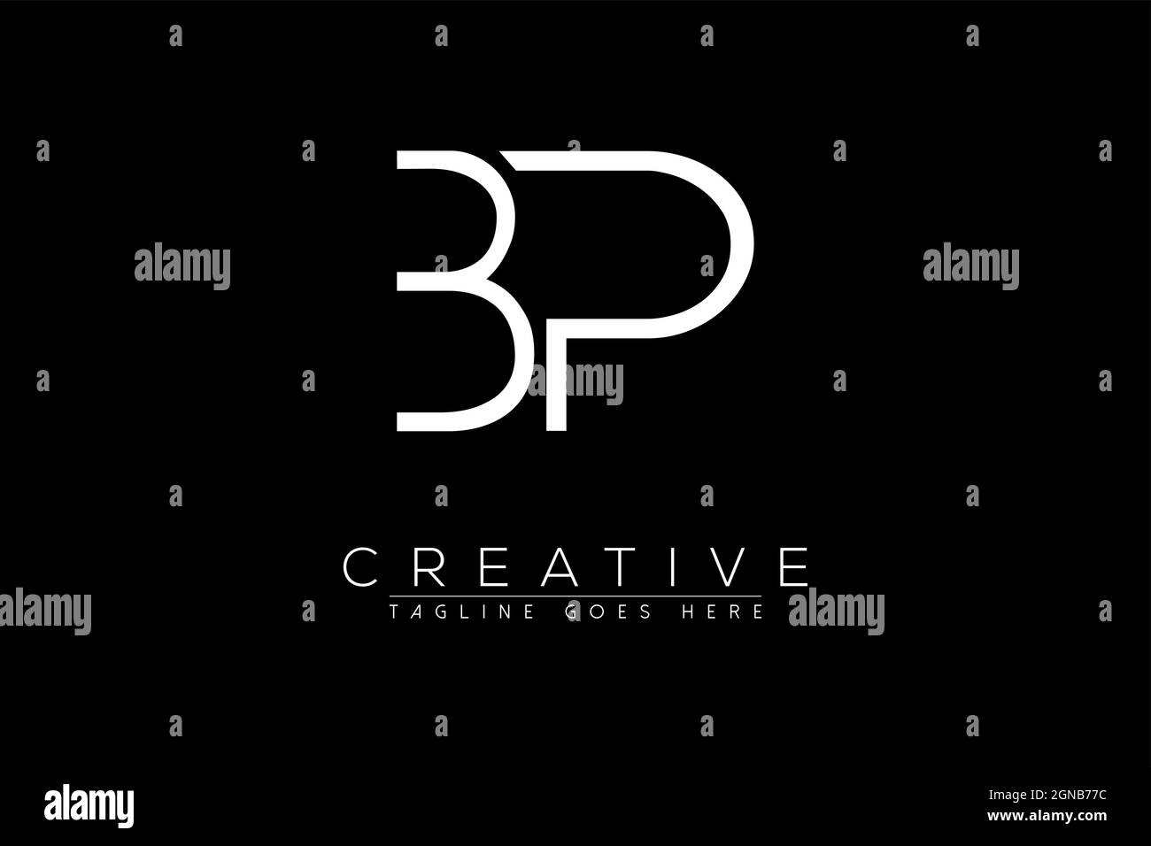 Lettera bp, pb, b, p, astratto iniziale monogramma lettera lettera disegno del logo Illustrazione Vettoriale