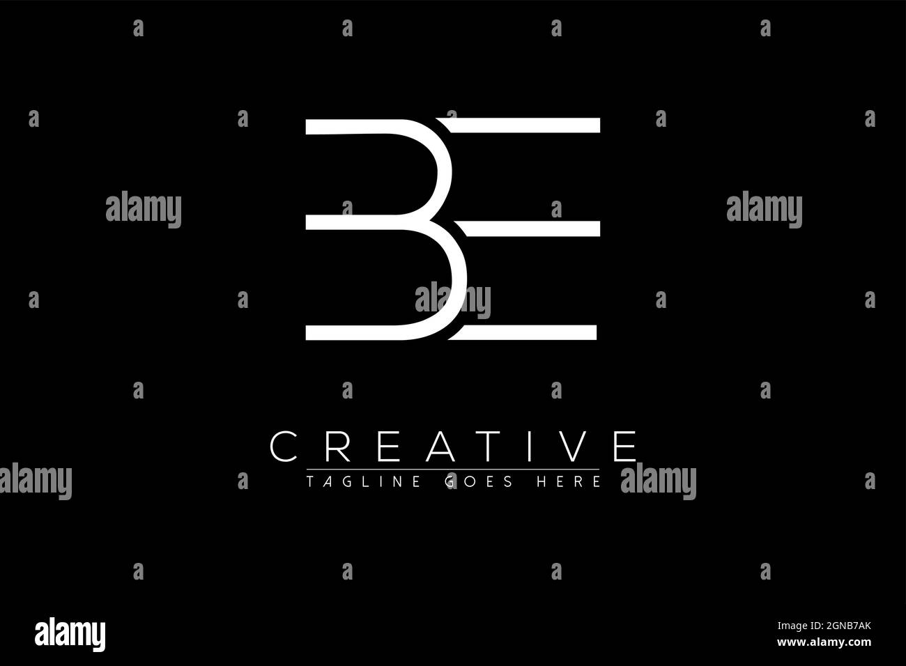 Lettera BE, eb, b, e, astratto iniziale monogramma lettera alfabeto logo Illustrazione Vettoriale