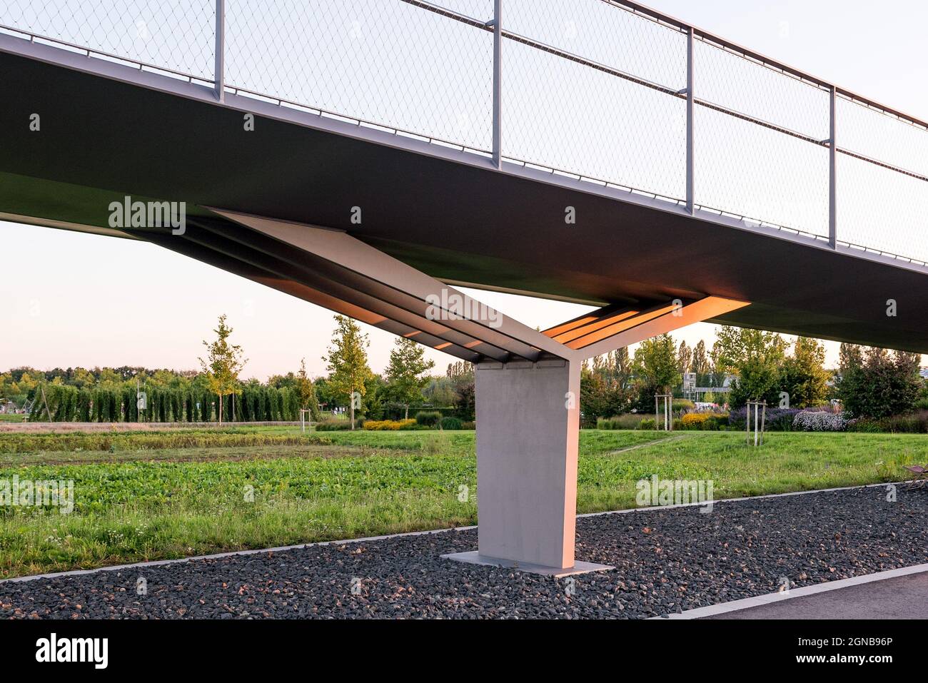 Piussteg - Ponte pedonale Ingolstadt, Germania Foto Stock