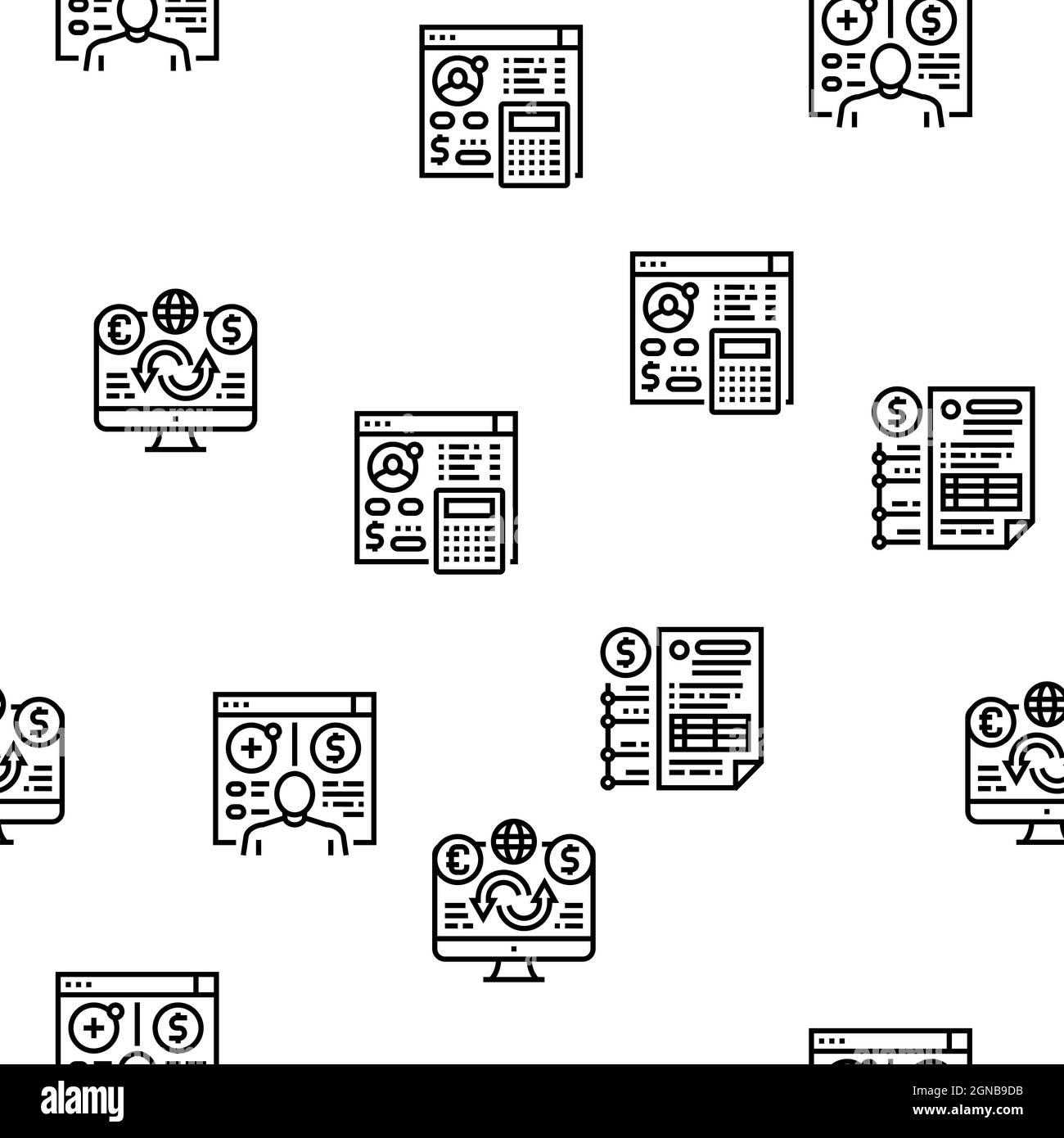 Modello senza giunture vettore bancario Cash Services Illustrazione Vettoriale