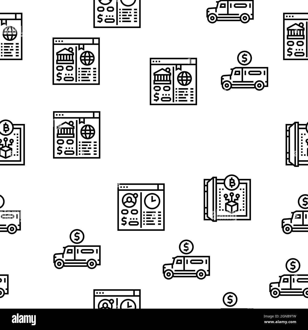 Modello senza giunture vettore bancario Cash Services Illustrazione Vettoriale