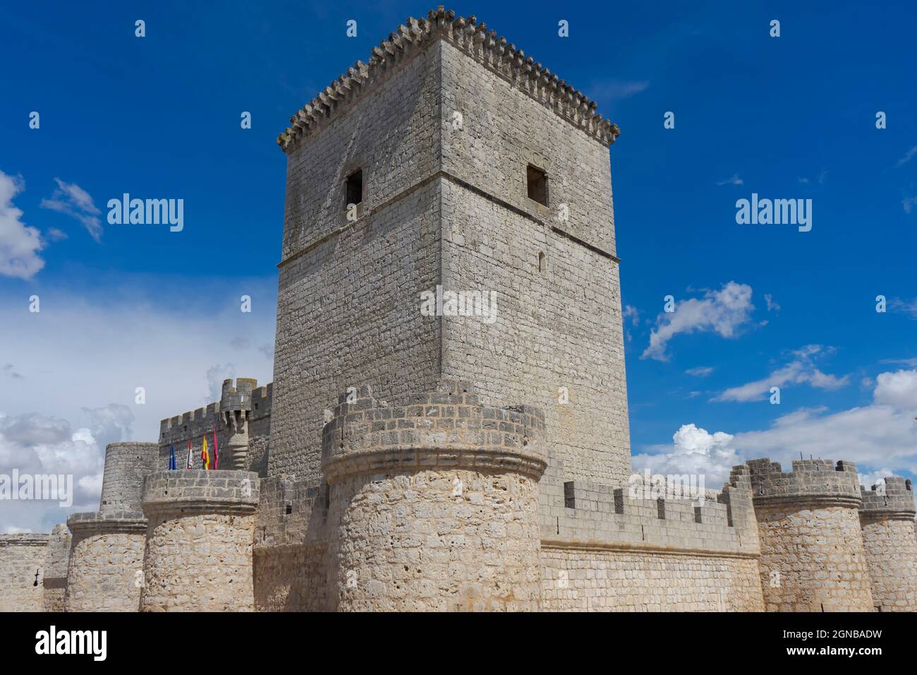 Castello nel comune di Portillo, in provincia di Valladolid, Spagna. Foto Stock