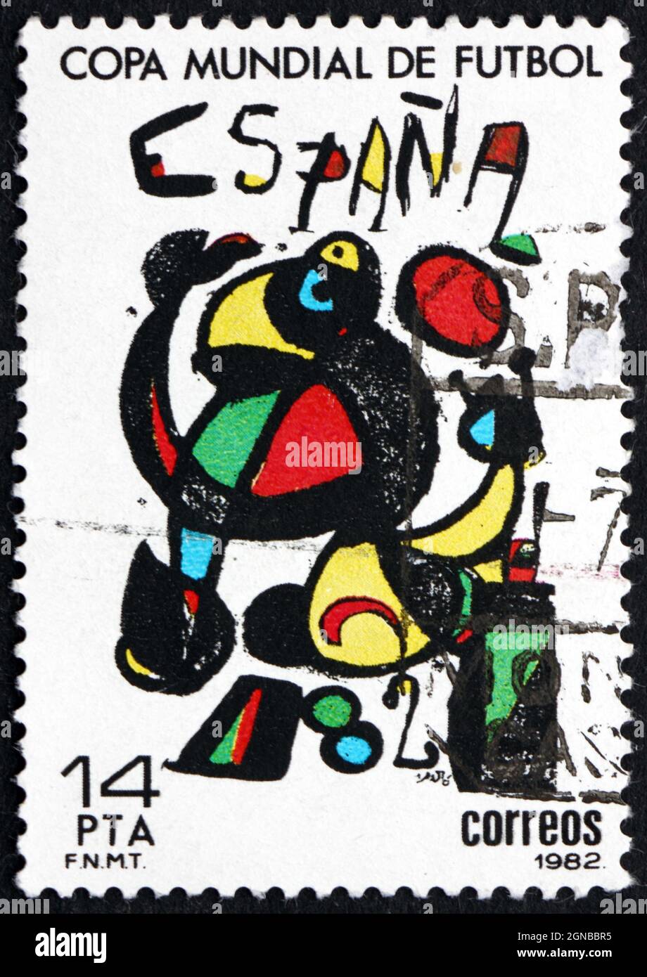 SPAGNA - CIRCA 1982: Un francobollo stampato in Spagna mostra Poster di  Joan Miro, Espana '82 World Cup Soccer, circa 1982 Foto stock - Alamy