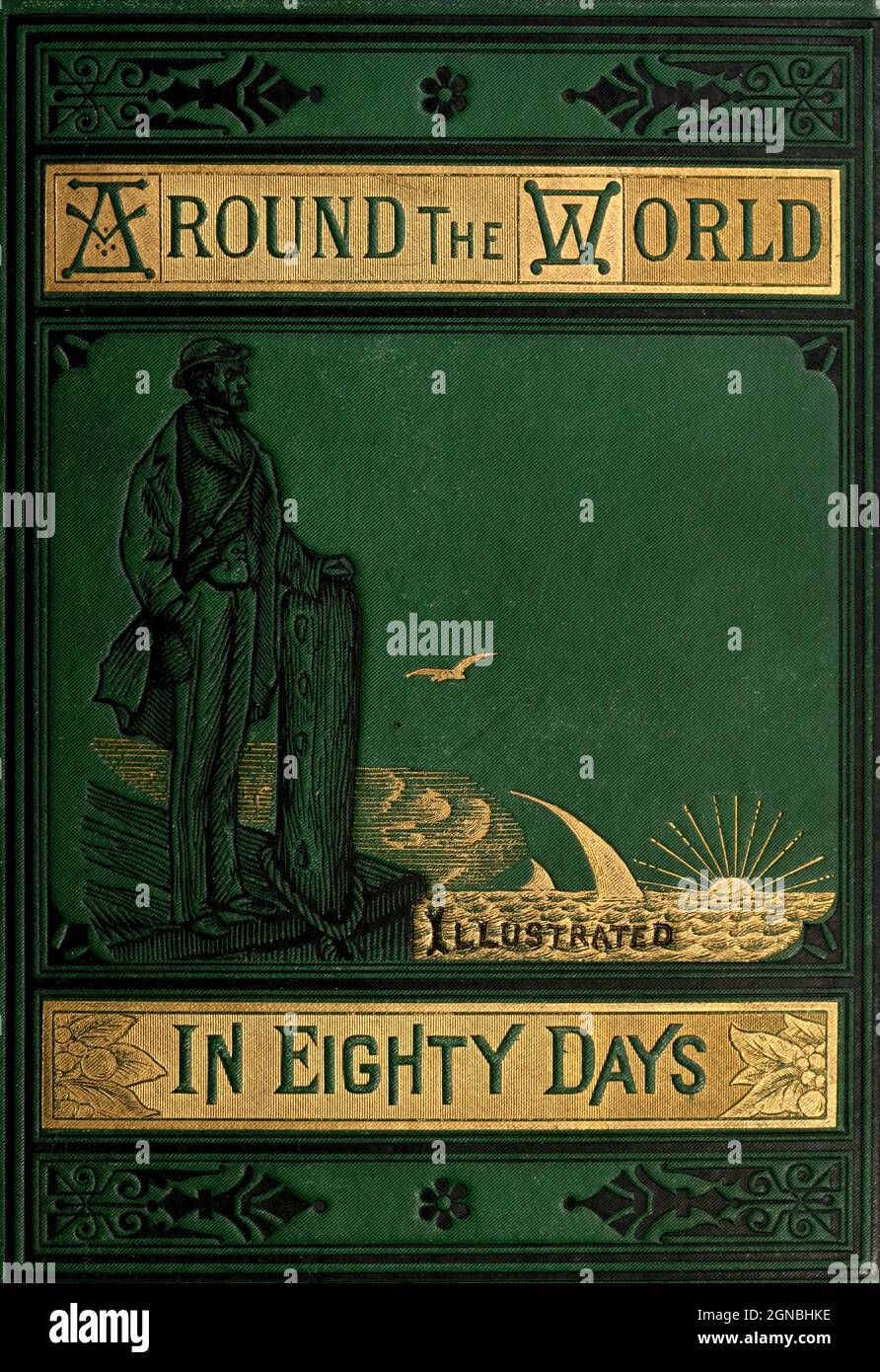 Copertina del libro ' Around the World in Ottanta giorni ' di Jules Verne (1828-1905) tradotto da Geo. M. Towle, pubblicato a Boston da James. R. Osgood & Co. 1873 prima edizione USA Foto Stock