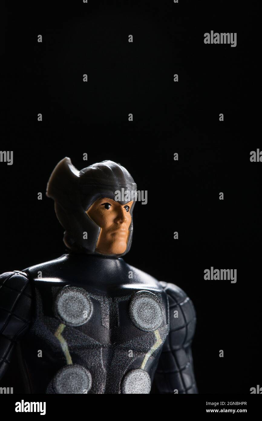 Mosca, Russia - 24 settembre 2021: Figura plastica di Thor, il personaggio dell'universo Marvel. Foto Stock