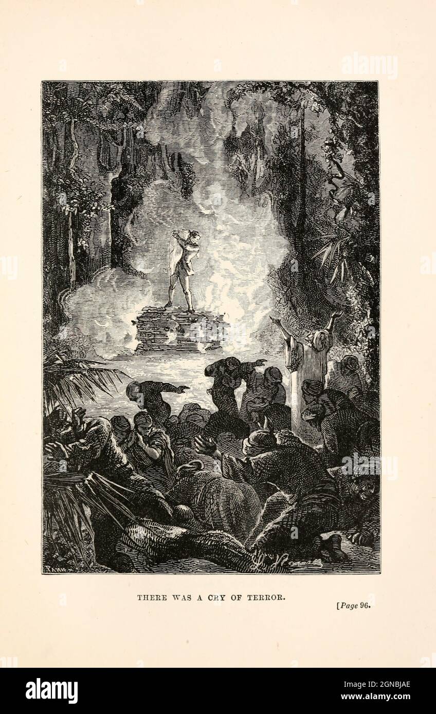 C'è stato un Cry of Terror dal libro ' in tutto il mondo in ottanta giorni ' di Jules Verne (1828-1905) tradotto da Geos. M. Towle, pubblicato a Boston da James. R. Osgood & Co. 1873 prima edizione USA Foto Stock