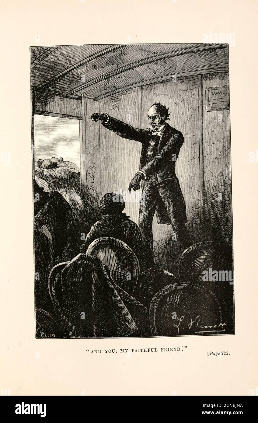 E tu, il mio fedele amico del libro 'intorno al mondo in ottanta giorni' di Jules Verne (1828-1905) tradotto da Geo. M. Towle, pubblicato a Boston da James. R. Osgood & Co. 1873 prima edizione USA Foto Stock