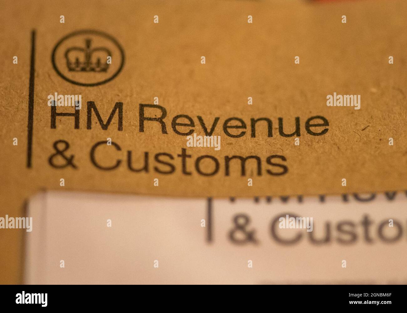 Un primo piano della lettera HMRC, Lancashire, Regno Unito Foto Stock