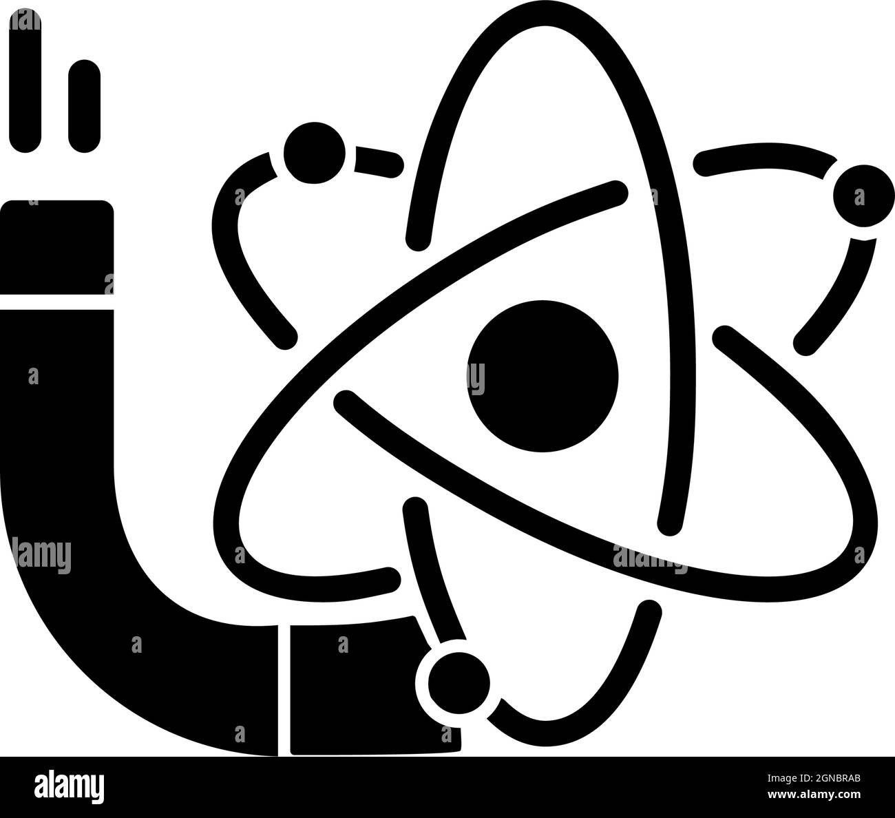 Icona glifo nero fisica Illustrazione Vettoriale