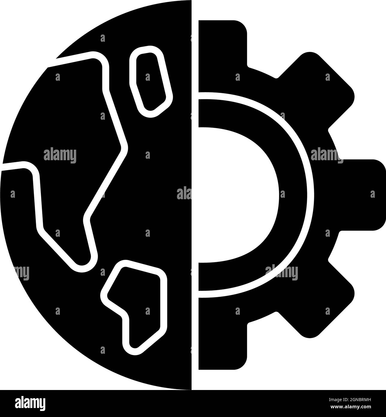 Icona Glyph nero scienza della terra Illustrazione Vettoriale