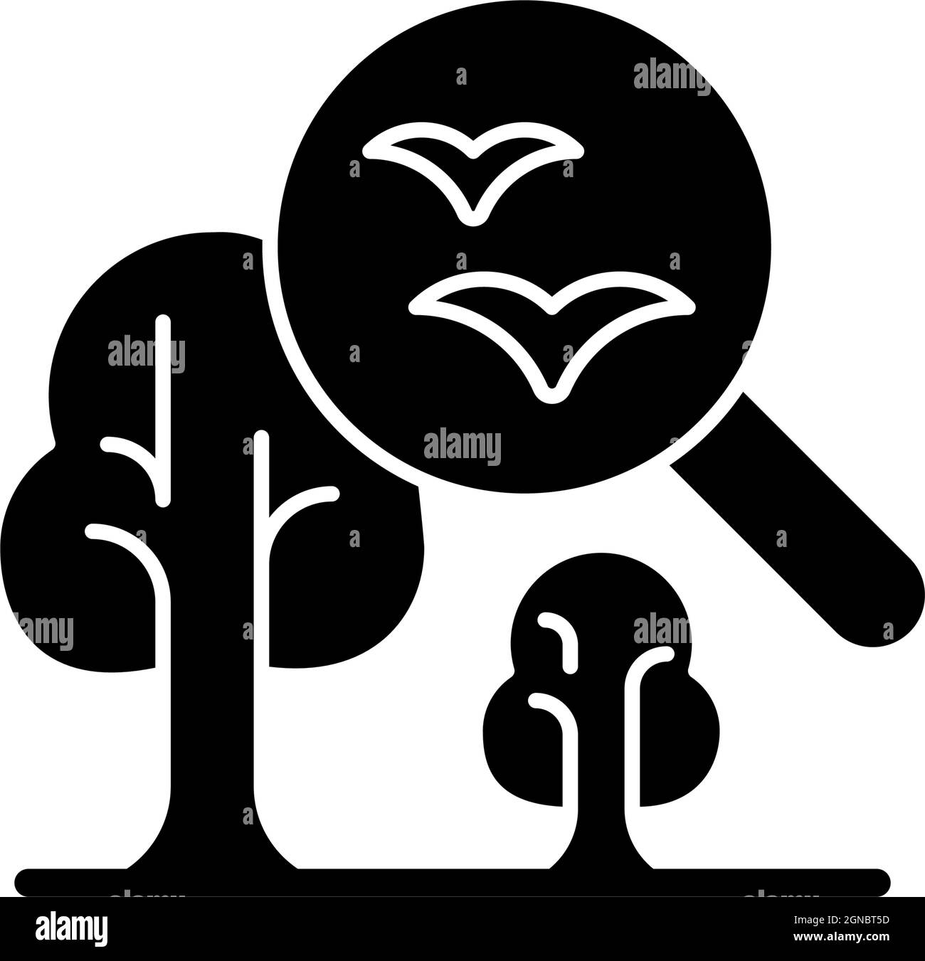 Icona glyph nero scienza ambientale Illustrazione Vettoriale