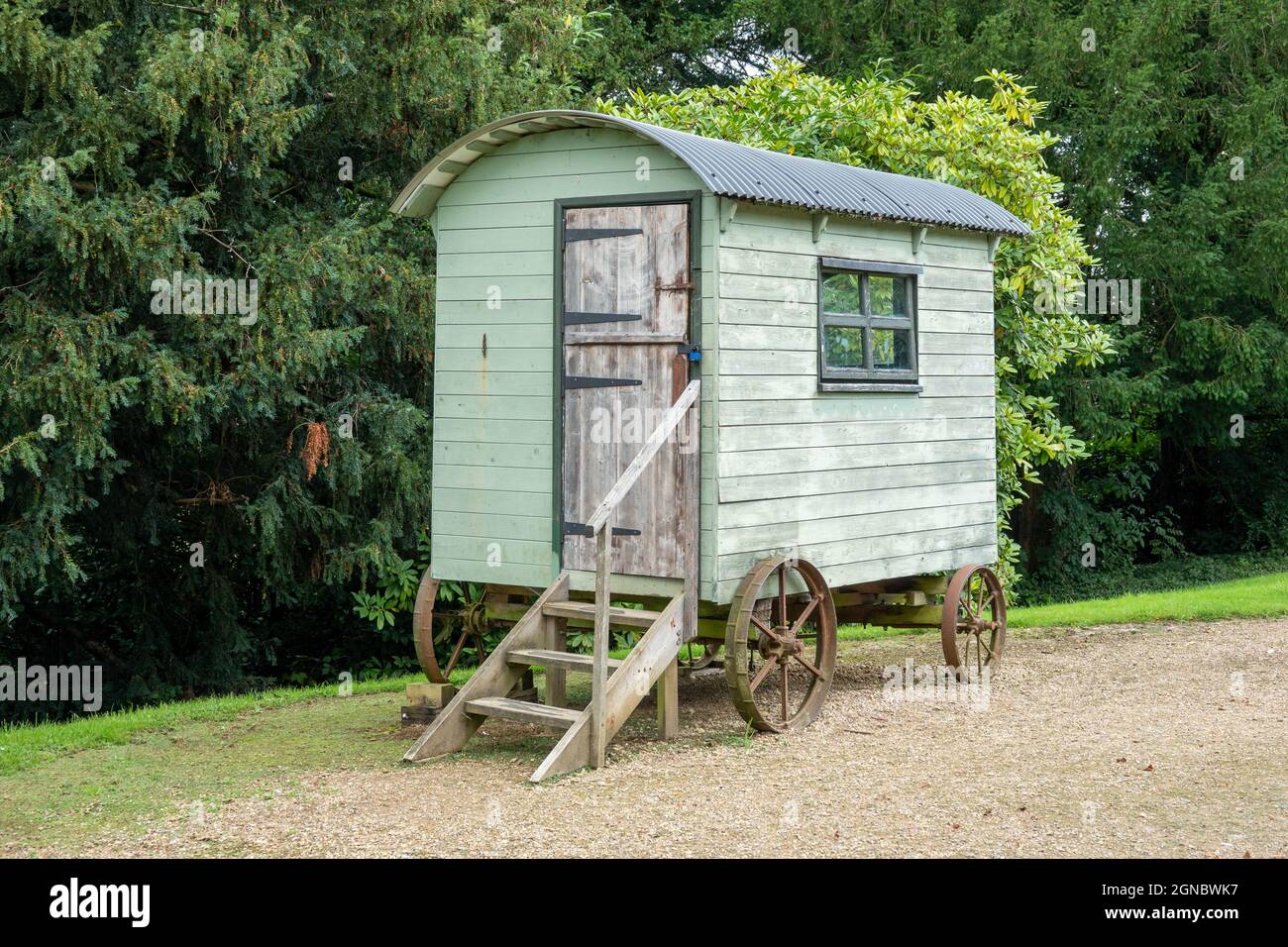 Rustico capanna di pastore verde in Inghilterra Foto Stock