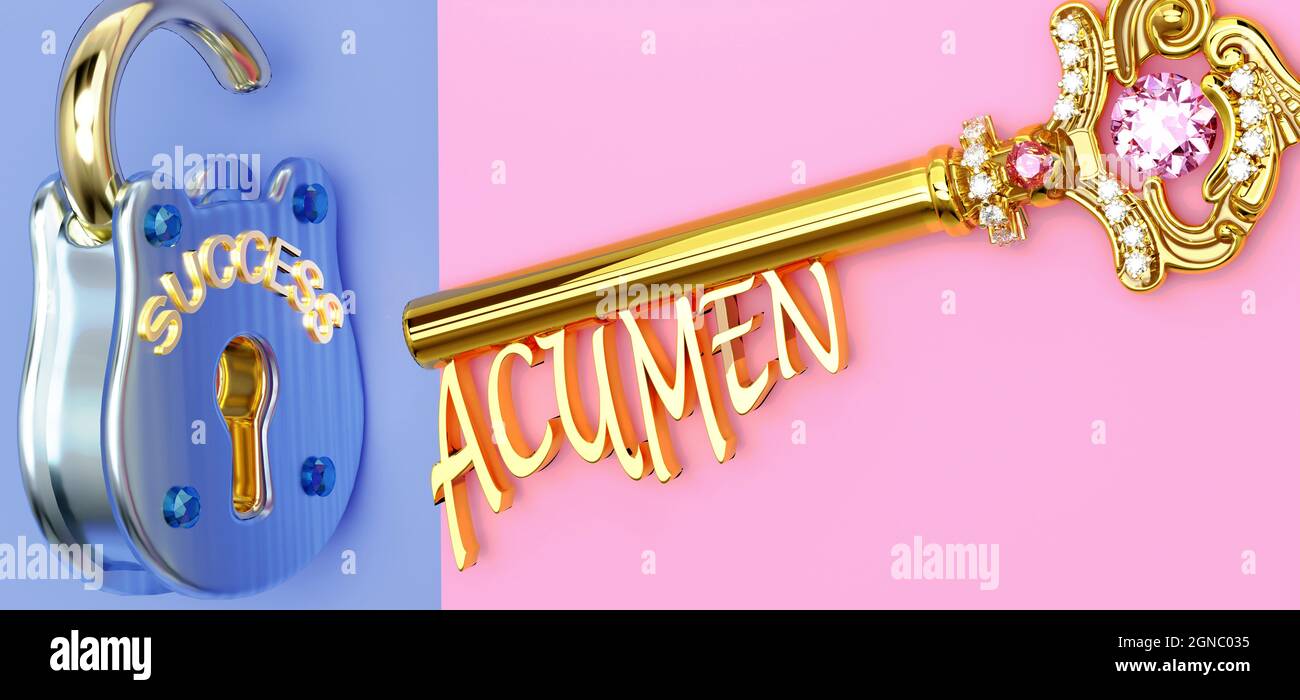La chiave per il successo è Acumen - per vincere nel lavoro, nel commercio, nella famiglia o nella vita dovete mettere a fuoco su Acumen, apre le porte che conducono alle vittorie ed ottenere Foto Stock