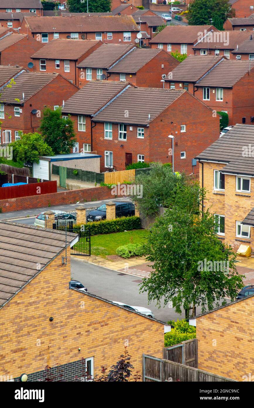Immobiliare sociale nel centro di Leeds West Yorkshire Inghilterra UK Foto Stock