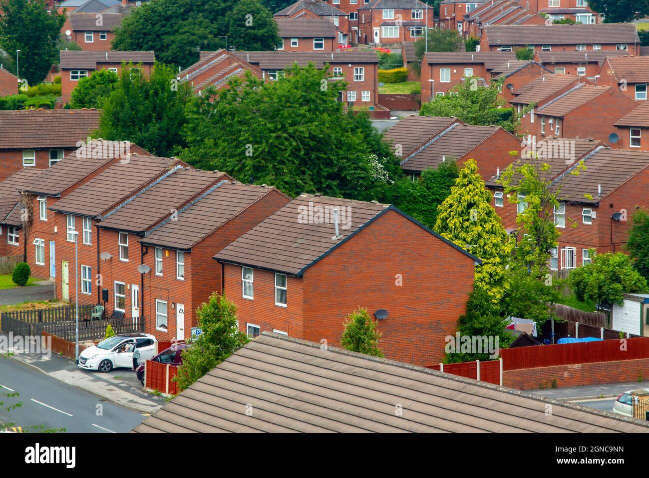 Immobiliare sociale nel centro di Leeds West Yorkshire Inghilterra UK Foto Stock