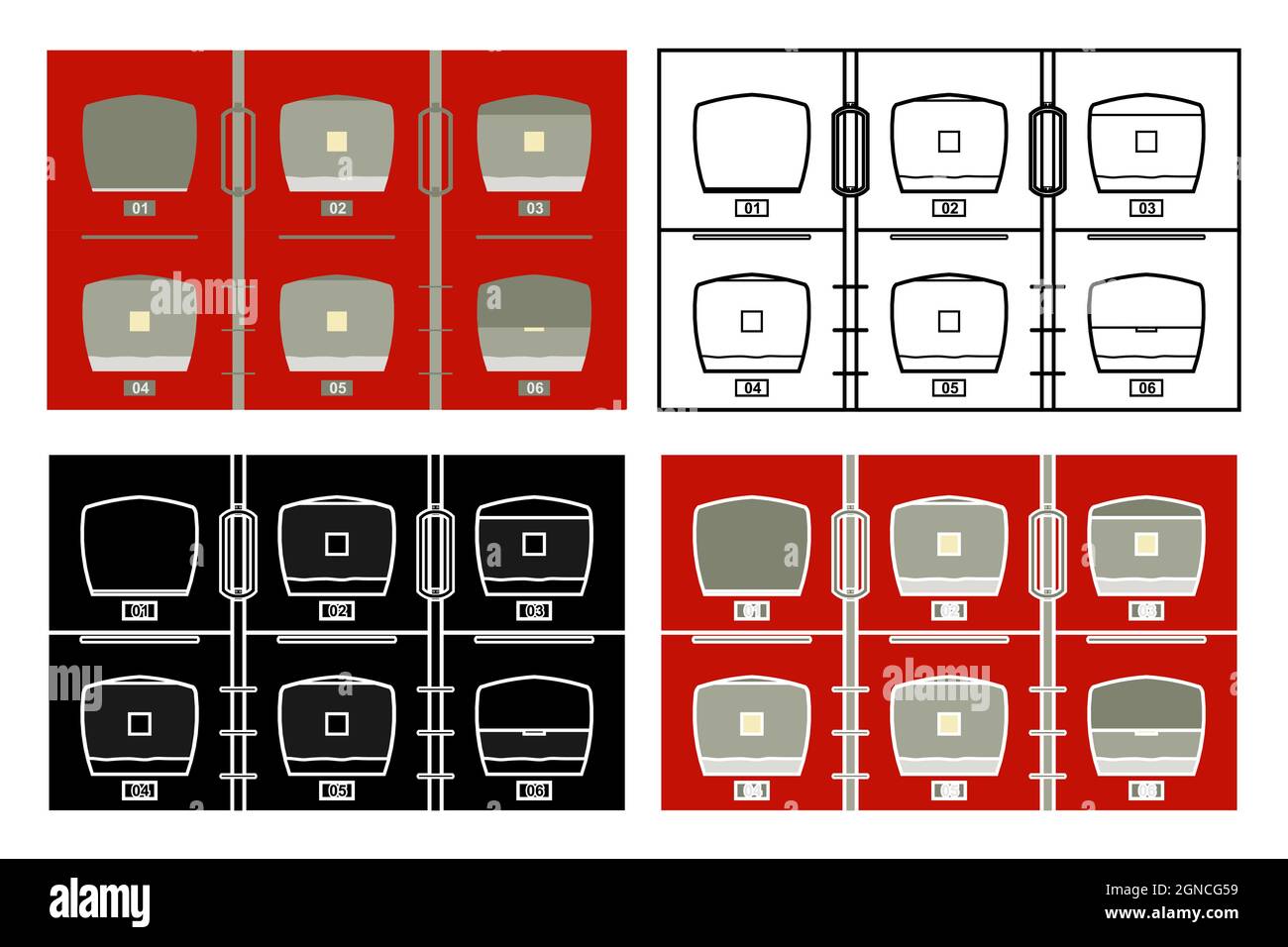 Famoso capsule hotel icona colorata Illustrazione Vettoriale