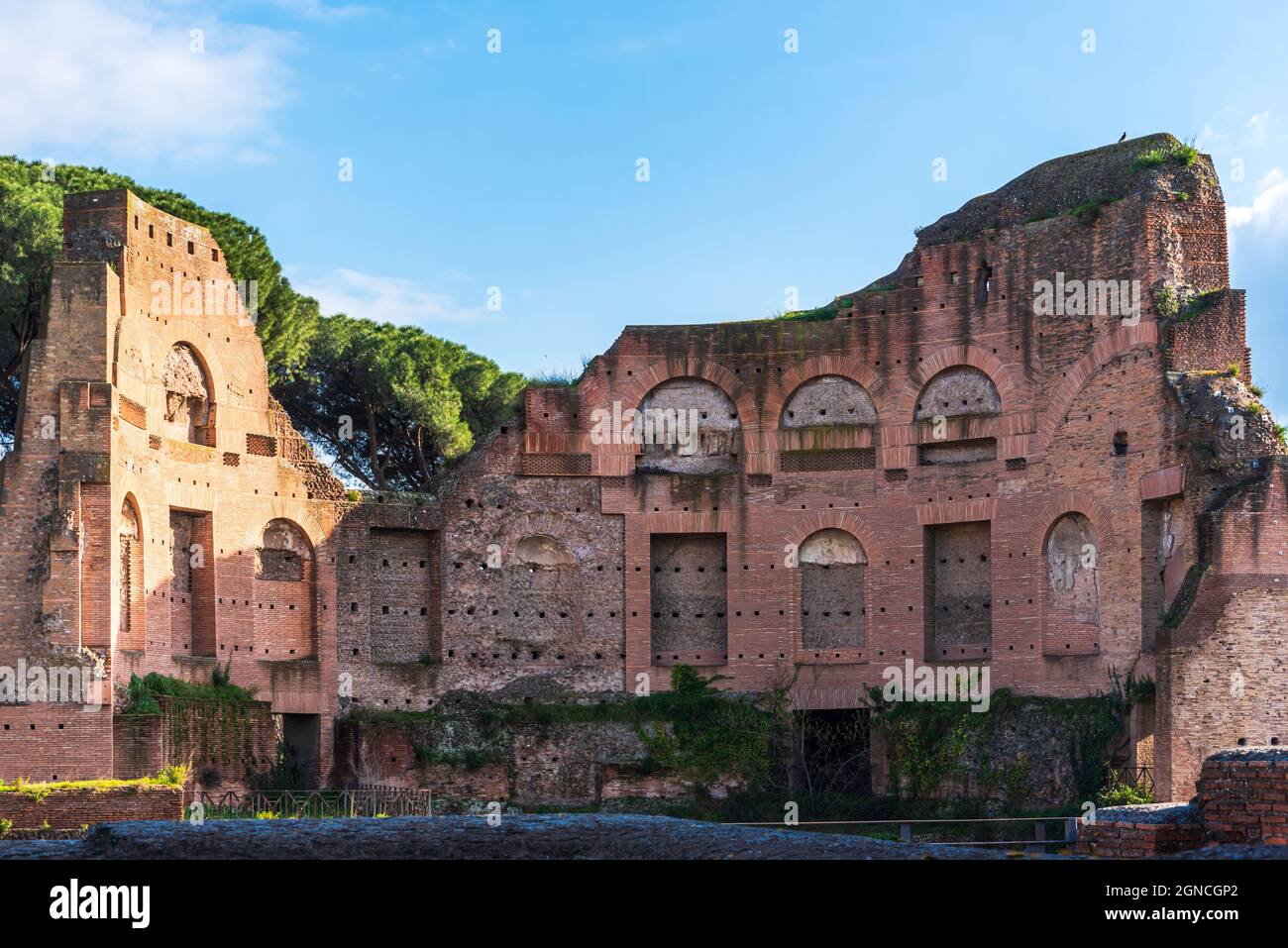 Rovine di antica costruzione romana in Italia Foto Stock