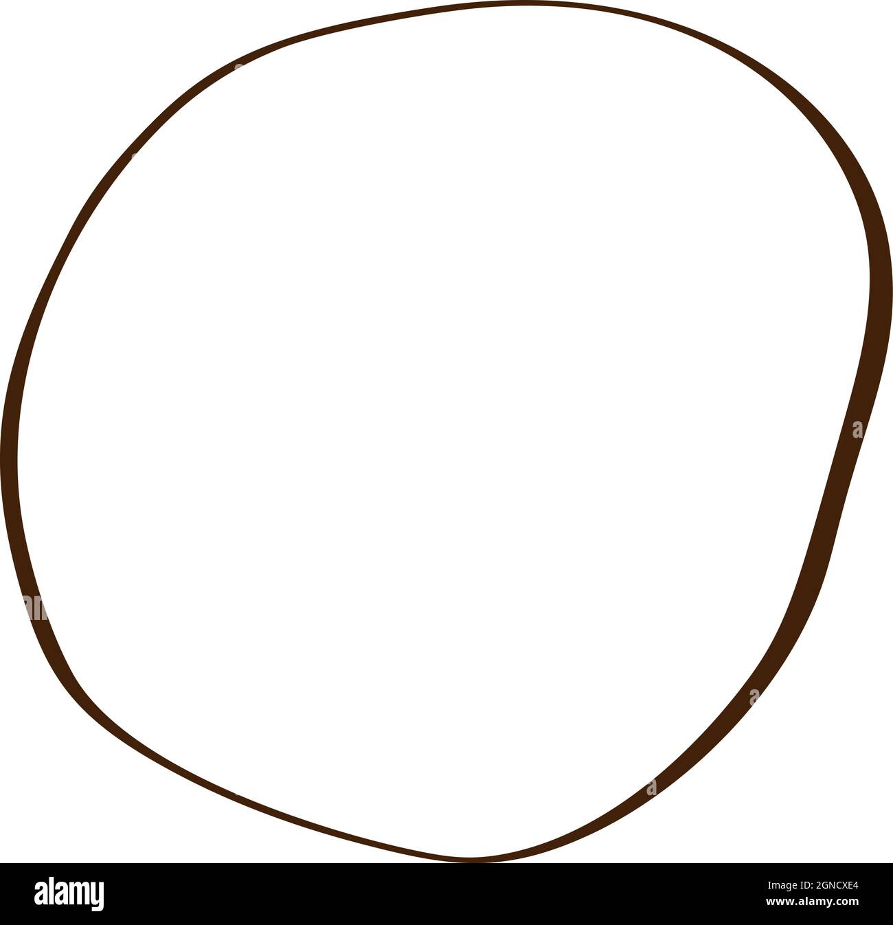 Doodle Wave disegno a mano Scribble Circle ART line Frame. Elemento di design vettoriale scandinavo per il testo della tua storia Illustrazione Vettoriale