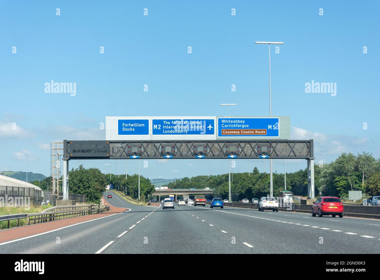 M2 autostrada alla rotonda di Fortwilliam, City of Belfast, Irlanda del Nord, Regno Unito Foto Stock