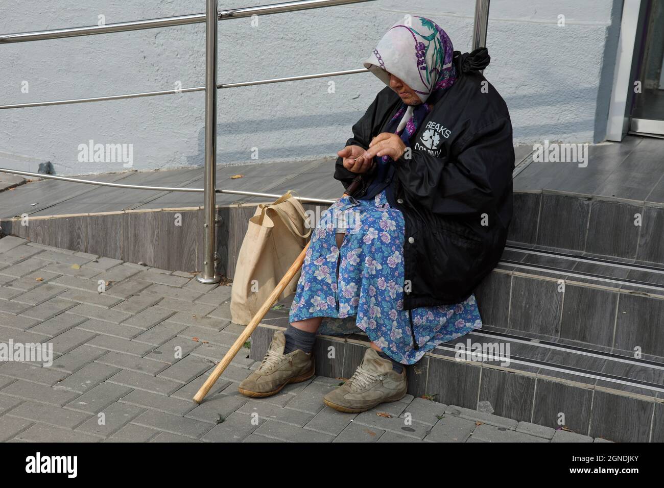 Anziani in Moldavia Foto Stock