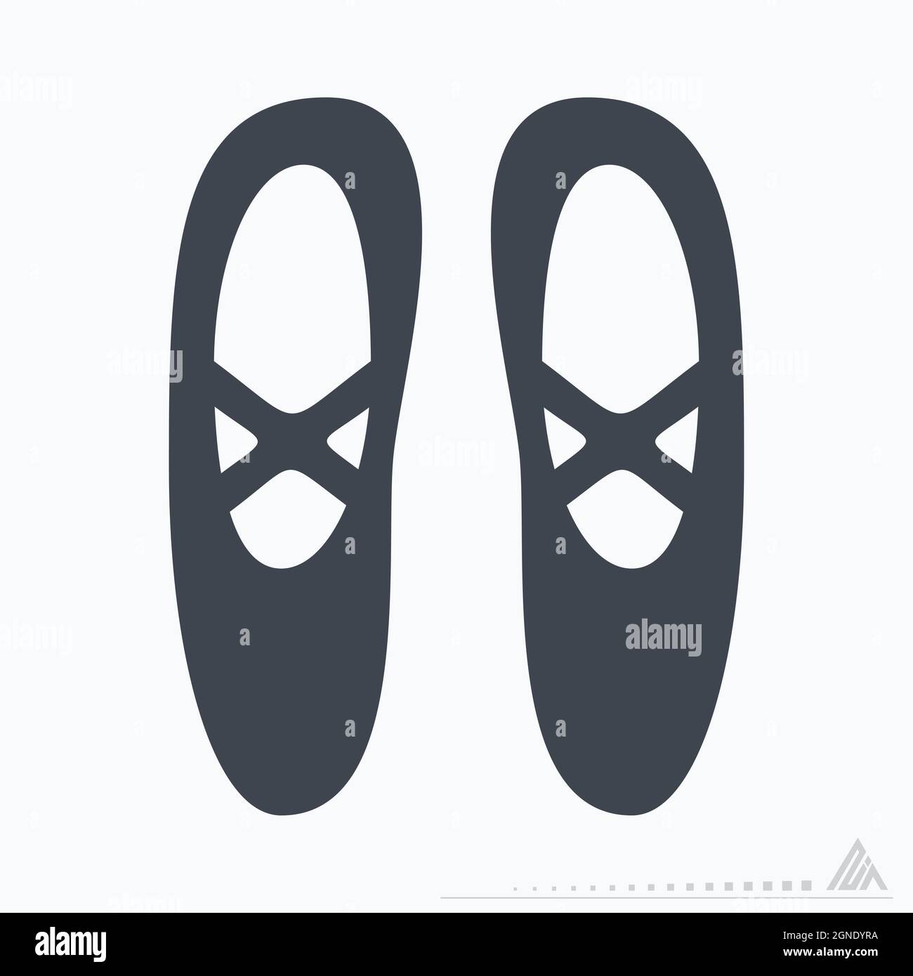 Scarpe da ballo con icone - stile glyph - illustrazione semplice, tratto modificabile, vettore modello di disegno, ideale per stampe, poster, annunci pubblicitari, annunci Illustrazione Vettoriale